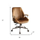 Coffee and Black Adjustable Swivel Faux Leather Rolling Office Chair