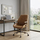 Coffee and Black Adjustable Swivel Faux Leather Rolling Office Chair