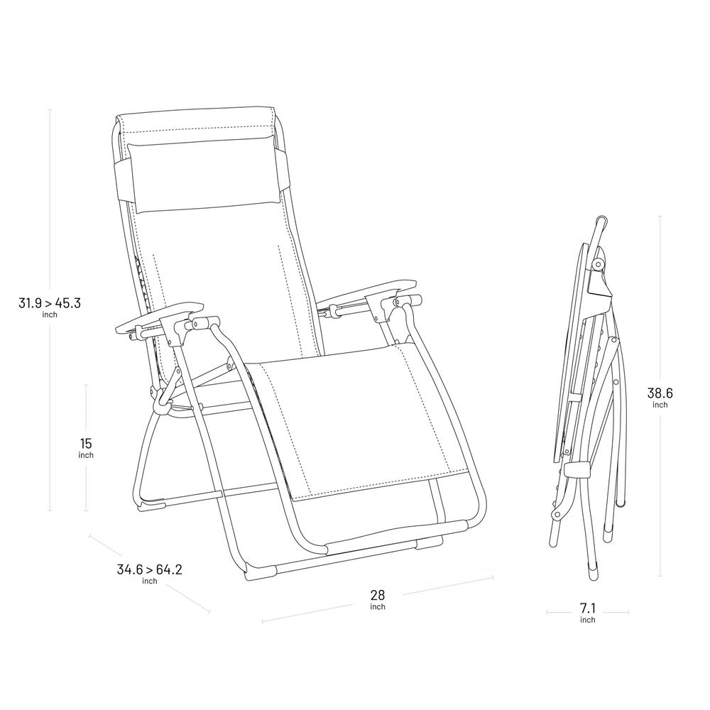 28" Green Steel Outdoor Zero Gravity Chair with Green Cushion