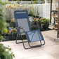 28" Blue Metal Outdoor Zero Gravity Chair with Blue Cushion