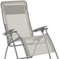 30" Light Gray and Chrome Steel Outdoor Zero Gravity Chair with Light Gray Cushion
