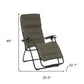 26" Black Steel Outdoor Zero Gravity Chair with Black Cushion
