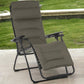 26" Black Steel Outdoor Zero Gravity Chair with Black Cushion