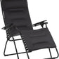 30" Black Steel Outdoor Zero Gravity Chair with Black Cushion