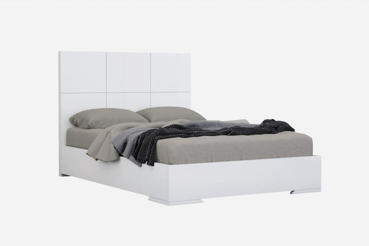 White Stainless Steel King Bed Frame
