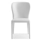 Set of Two White Upholstered Faux Leather Dining Side Chairs