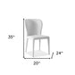 Set of Two White Upholstered Faux Leather Dining Side Chairs