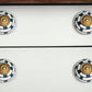 Set of Eight Green White And Gold Geometric Ceramic Drawer Pull Knobs