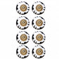 1.5" X 1.5" X 1.5" Black White And Gold  Knobs 8 Pack