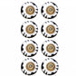 1.5" X 1.5" X 1.5" Black White And Gold  Knobs 8 Pack
