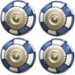 Set of Eight Blue White And Gold Geometric Ceramic Drawer Pull Knobs