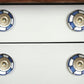 Set of Eight Blue White And Gold Geometric Ceramic Drawer Pull Knobs