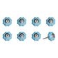 1.5" X 1.5" X 1.5" Glossy Navy And Silver  Knobs 8 Pack