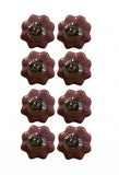 Set of Eight Pink Ceramic Drawer Pull Knobs