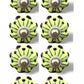 Set of Eight Lemon Black And Silver Botanical Ceramic Drawer Pull Knobs