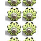 Set of Eight Lemon Black And Silver Botanical Ceramic Drawer Pull Knobs
