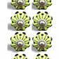 Set of Eight Lemon Black And Silver Botanical Ceramic Drawer Pull Knobs