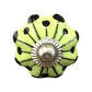 Set of Eight Lemon Black And Silver Botanical Ceramic Drawer Pull Knobs