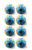 1.5" X 1.5" X 1.5" Blue Black And Yellow  Knobs 8 Pack
