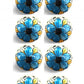 1.5" X 1.5" X 1.5" Blue Black And Yellow  Knobs 8 Pack