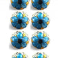 1.5" X 1.5" X 1.5" Blue Black And Yellow  Knobs 8 Pack