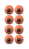 1.5" X 1.5" X 1.5" Bronze White And Orange  Knobs 8 Pack
