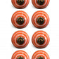 1.5" X 1.5" X 1.5" Bronze White And Orange  Knobs 8 Pack
