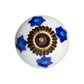 Set of Twelve Blue White And Turquoise Floral Ceramic Drawer Pull Knobs