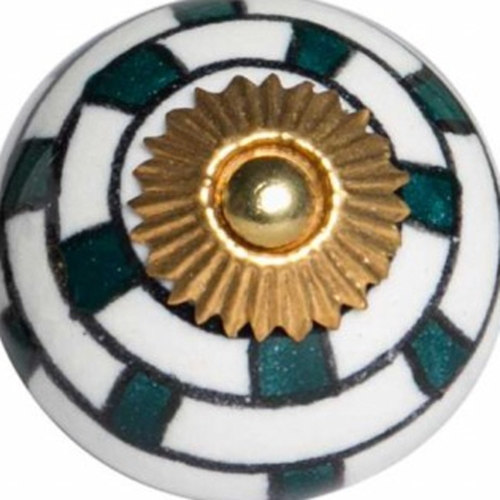 1.5" X 1.5" X 1.5" White Black And Yellow  Knobs 12 Pack