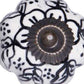 Set of Twelve Black And White Floral Ceramic Drawer Pull Knobs