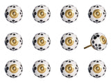 1.5" X 1.5" X 1.5" White Black And Yellow  Knobs 12 Pack