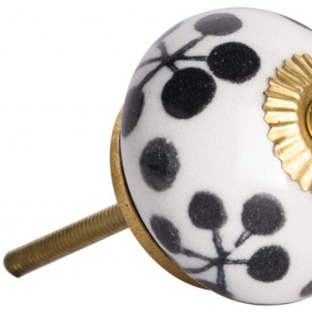 1.5" X 1.5" X 1.5" White Black And Yellow  Knobs 12 Pack