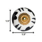 Set of Twelve White Teal And Gold Geometric Ceramic Drawer Pull Knobs
