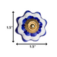 1.5" X 1.5" X 1.5" White Blue And Gold  Knobs 12 Pack