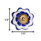 1.5" X 1.5" X 1.5" White Blue And Gold  Knobs 12 Pack