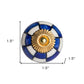 Set of Twelve Blue White And Gold Geometric Ceramic Drawer Pull Knobs