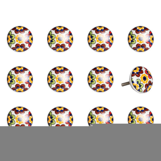 1.5" X 1.5" X 1.5" Yellow Blue And Red  Knobs 12 Pack