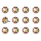 1.5" X 1.5" X 1.5" Yellow Blue And Red  Knobs 12 Pack
