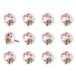 Set of Twelve Pink And White Floral Ceramic Drawer Pull Knobs