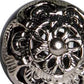 Set of Twelve Black And Silver Ceramic Filigree Floral Drawer Pull Knobs