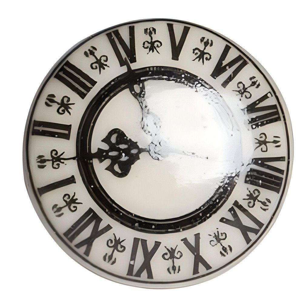 Set of Twelve Black And Gray Clock Face Ceramic Drawer Pull Knobs