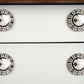 Set of Twelve Black And Gray Clock Face Ceramic Drawer Pull Knobs
