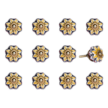 1.5" X 1.5" X 1.5" Yellow Blue And Red  Knobs 12 Pack