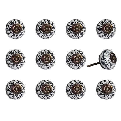 1.5" X 1.5" X 1.5" Black White Copper  Knobs 12 Pack