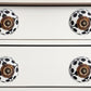 Set of Twelve Black White And Copper Ceramic Geometric Drawer Pull Knobs