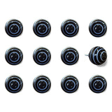 Set of Twelve Blue And Black Ceramic Drawer Pull Knobs
