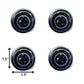 1.5" X 1.5" X 1.5" Black And Light Blue Knobs 12 Pack