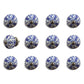 1.5" X 1.5" X 1.5" White Blue And Silver Knobs 12 Pack