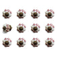 Set of Twelve Burgundy White And Copper Floral Ceramic Drawer Pull Knobs