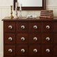 Set of Twelve Burgundy White And Copper Floral Ceramic Drawer Pull Knobs